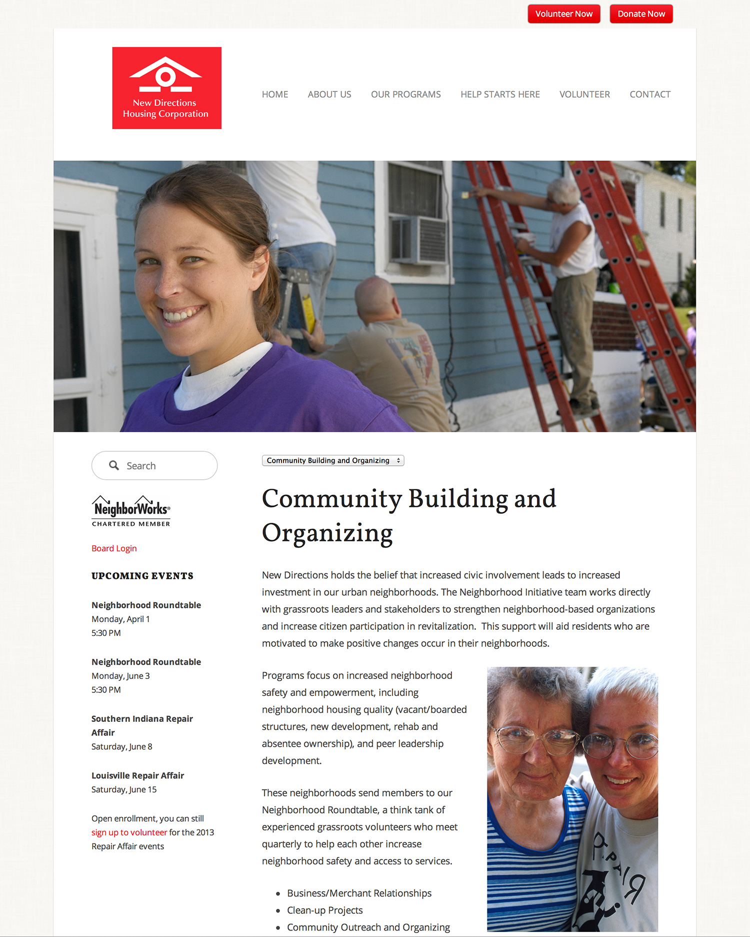 New Directions Housing Corporation Website Preview